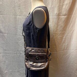 Coach bag Metallic silver leather cross body bag